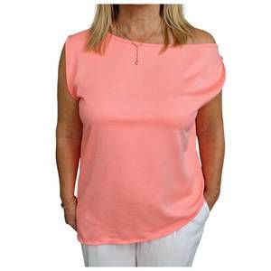NEW KLD. SIGNATURE perfect harmony asymmetrical top in peach